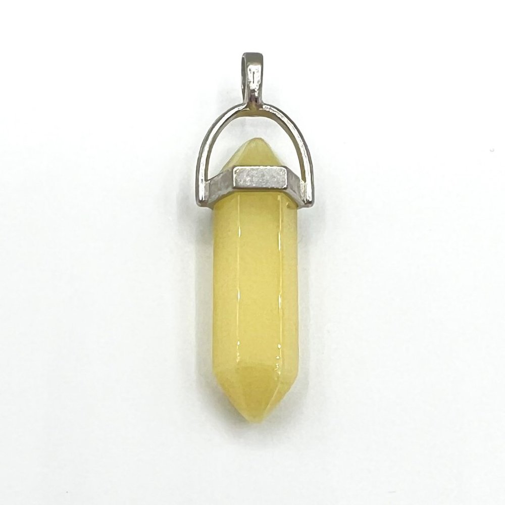 Hexagonal Stone Pendant 1.5"